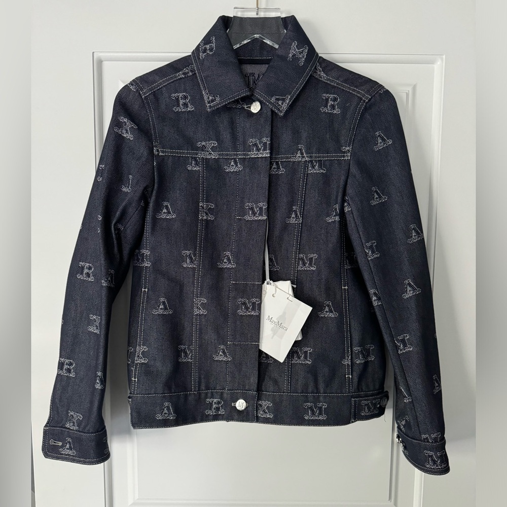Brand new MAX MARA ‘M’ Logo Structured Jean Jacket with Signature ‘M’ Buttons
